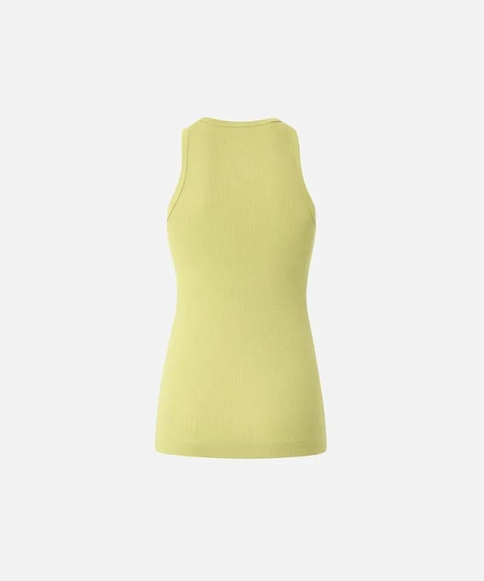 Women Topwear Pinko Ribbed Vest Top With Birds Logo Palm Green Women Topwear Pinko Ribbed Vest Top With Birds Logo Palm Green