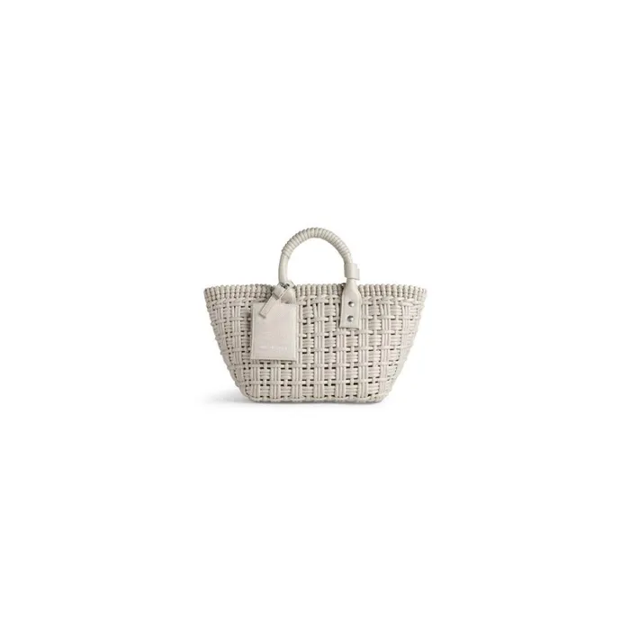Women Tote Bags Balenciaga Bistro Xs Basket With Strap In Off White