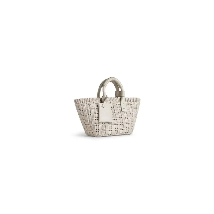 Women Tote Bags Balenciaga Bistro Xs Basket With Strap In Off White