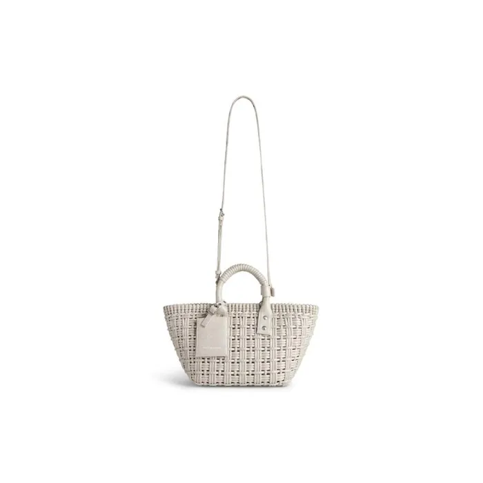 Women Tote Bags Balenciaga Bistro Xs Basket With Strap In Off White
