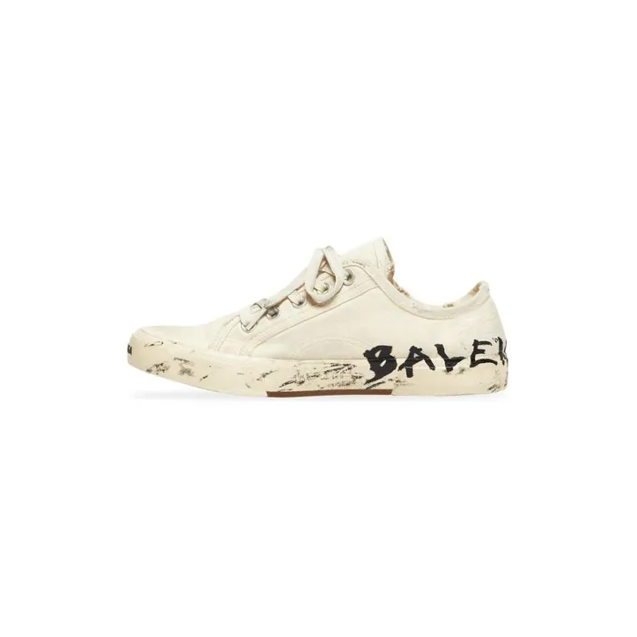 Women Trainers Balenciaga Paris Low Top Graffiti Trainers In White