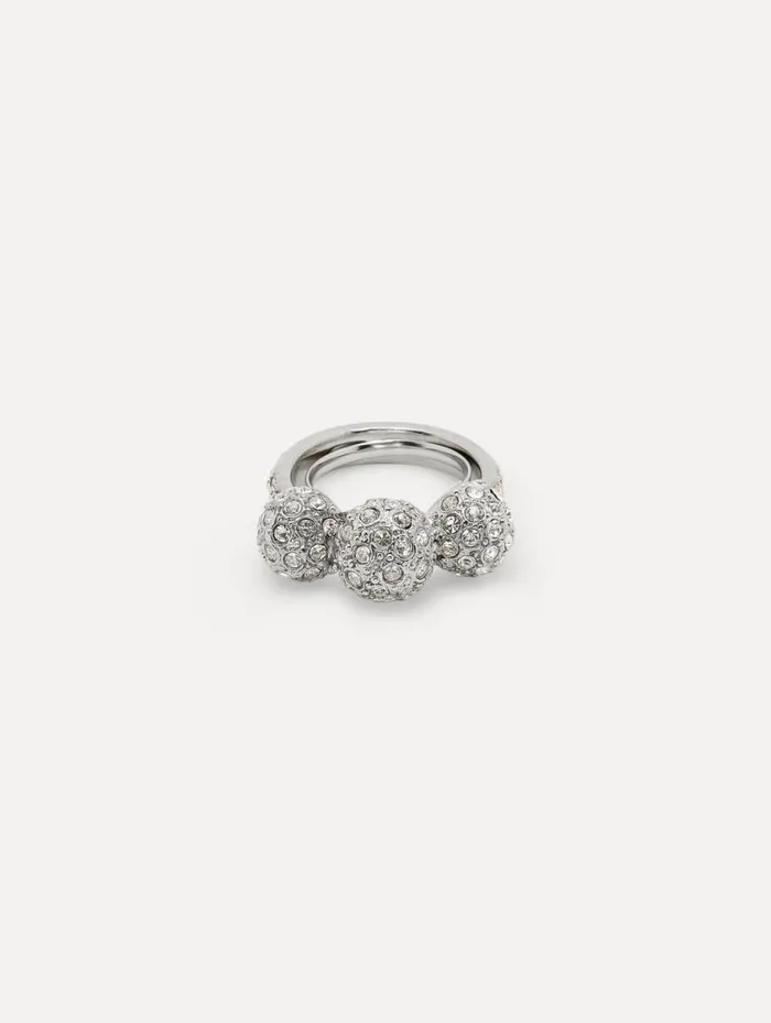 Women Triple Sphere Crystal Ring Crystal Oscar De La Renta Rings