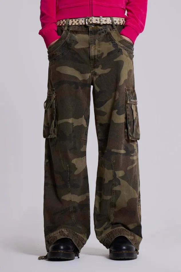 Women Trooper Camo Cargo Pant Jaded London Trousers and Pants