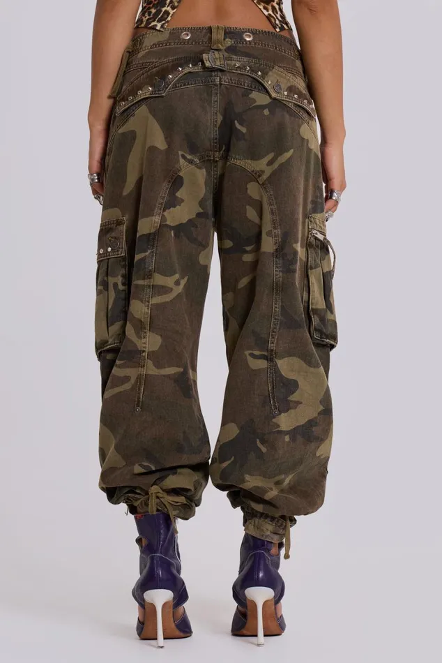 Women Trooper Camo Cargo Pant Jaded London Trousers and Pants