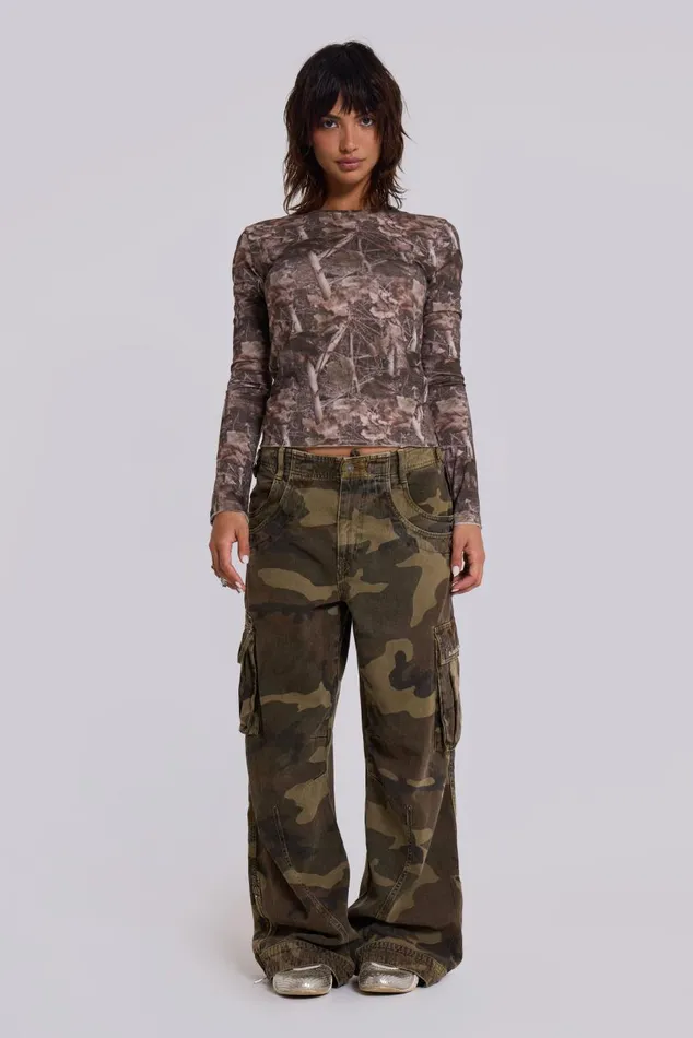 Women Trooper Camo Cargo Pant Jaded London Trousers and Pants
