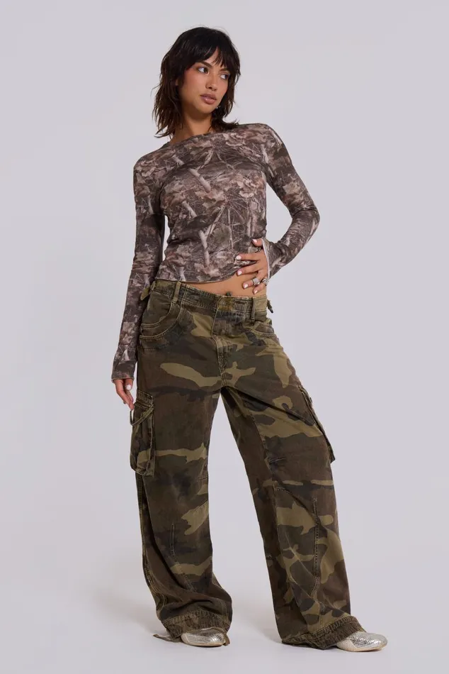 Women Trooper Camo Cargo Pant Jaded London Trousers and Pants