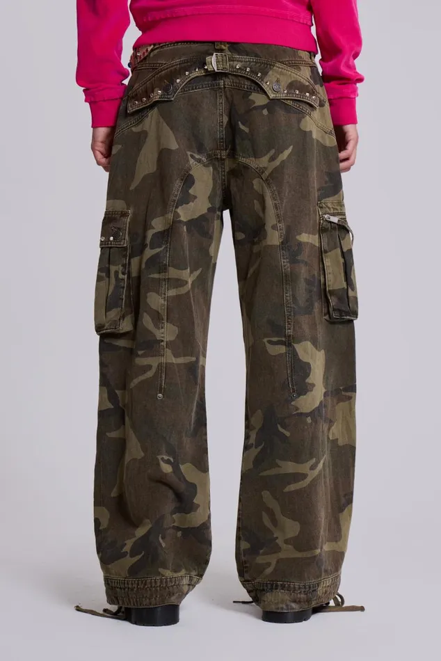 Women Trooper Camo Cargo Pant Jaded London Trousers and Pants