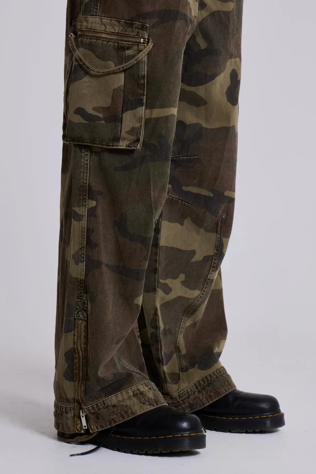 Women Trooper Camo Cargo Pant Jaded London Trousers and Pants