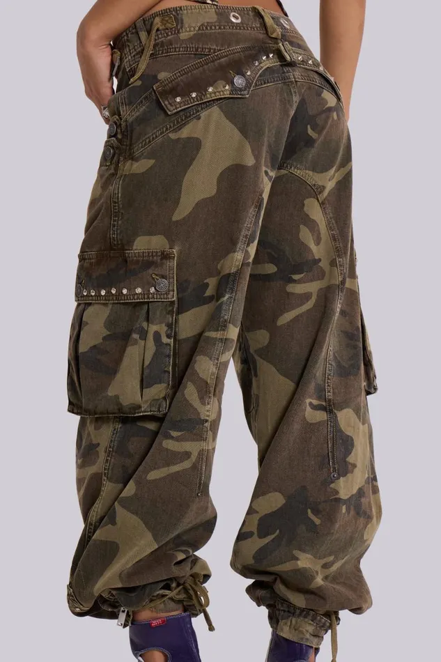 Women Trooper Camo Cargo Pant Jaded London Trousers and Pants