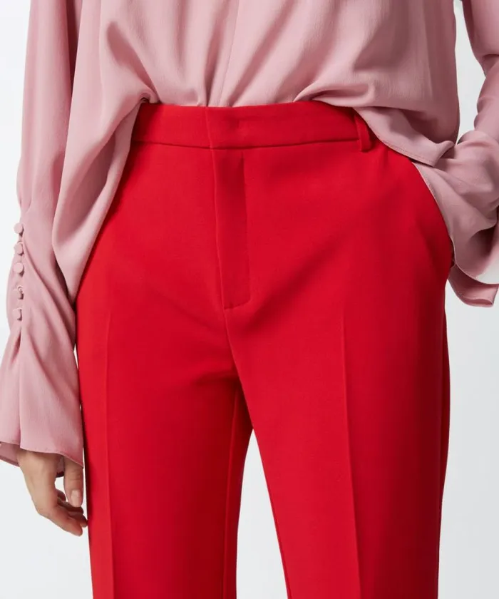 Women Trousers Pinko Highwaisted Slightly Flared Trousers Salsa Red Women Trousers Pinko Highwaisted Slightly Flared Trousers Salsa Red