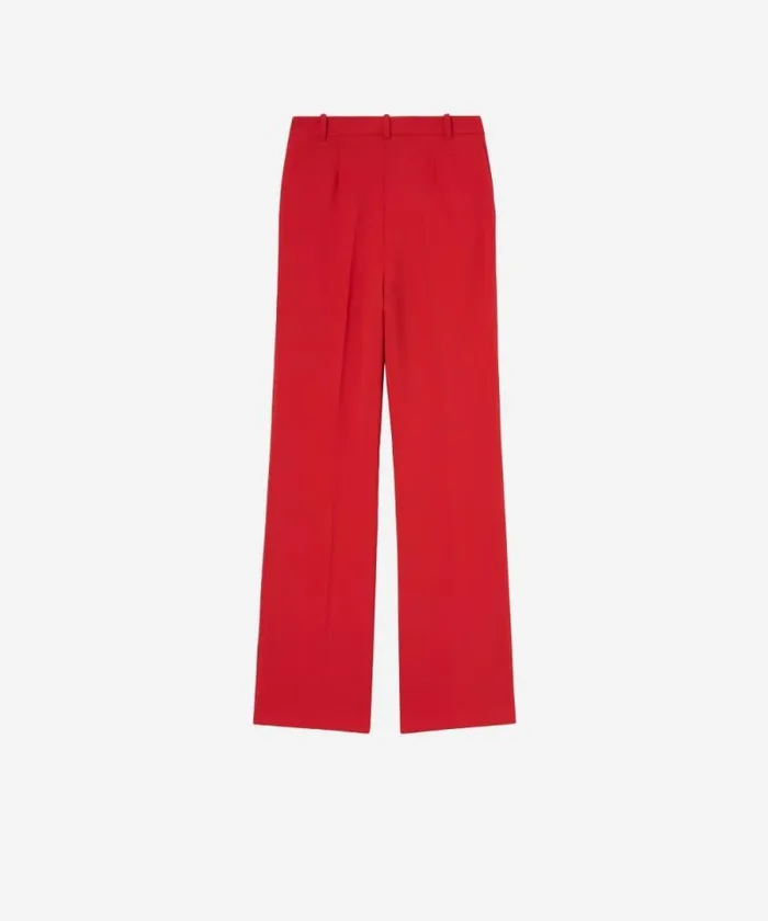 Women Trousers Pinko Highwaisted Slightly Flared Trousers Salsa Red Women Trousers Pinko Highwaisted Slightly Flared Trousers Salsa Red