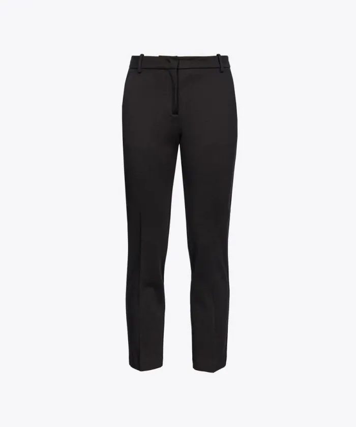 Women Trousers Pinko Milanoknit Cigarette Trousers Limo Black Women Trousers Pinko Milanoknit Cigarette Trousers Limo Black