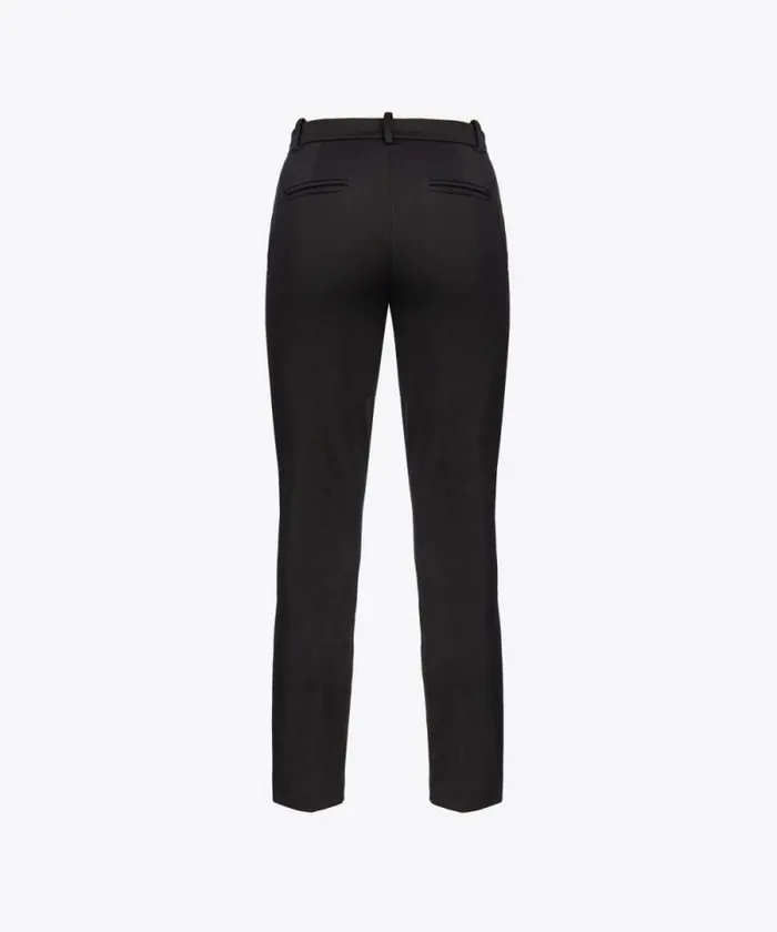 Women Trousers Pinko Milanoknit Cigarette Trousers Limo Black Women Trousers Pinko Milanoknit Cigarette Trousers Limo Black