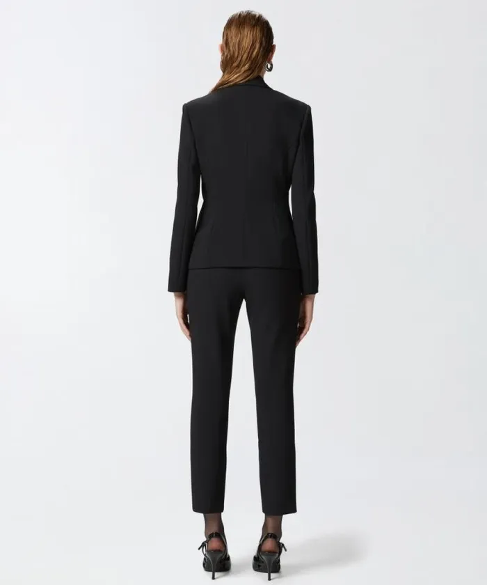 Women Trousers Pinko Slimfit Trousers With Metal Zip Limo Black Women Trousers Pinko Slimfit Trousers With Metal Zip Limo Black
