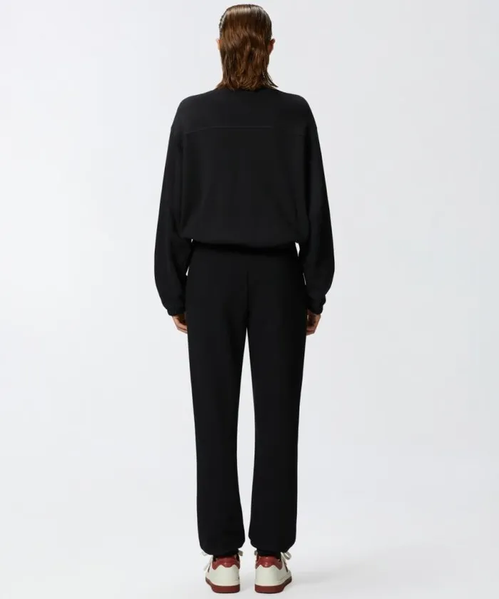 Women Trousers Pinko Sporty Joggers With Logo Patch Limo Black Women Trousers Pinko Sporty Joggers With Logo Patch Limo Black
