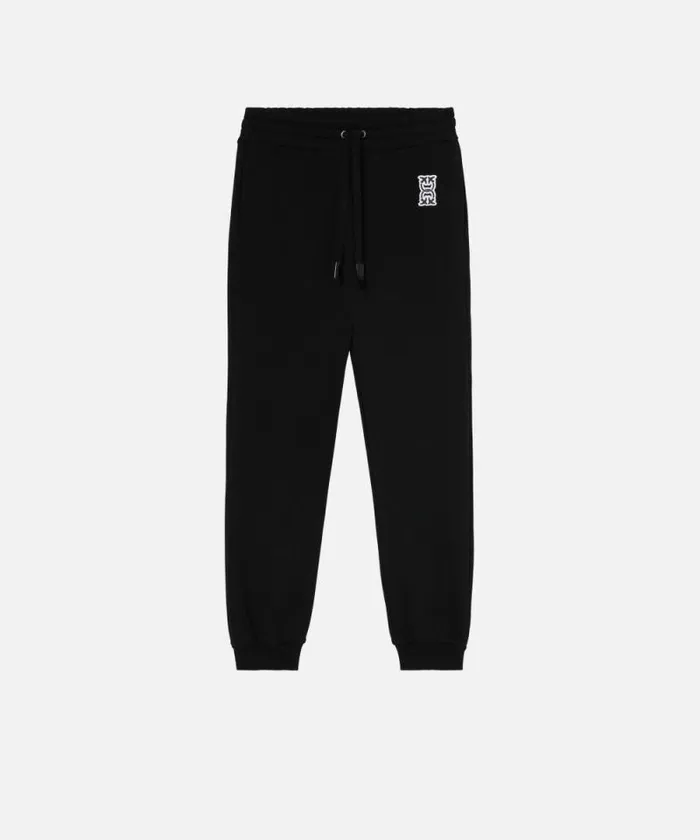Women Trousers Pinko Sporty Joggers With Logo Patch Limo Black Women Trousers Pinko Sporty Joggers With Logo Patch Limo Black