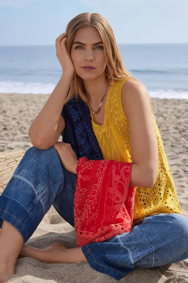 Women TSION BLOUSE Gold Pineapple Johnny Was Tops Women TSION BLOUSE Gold Pineapple Johnny Was Tops
