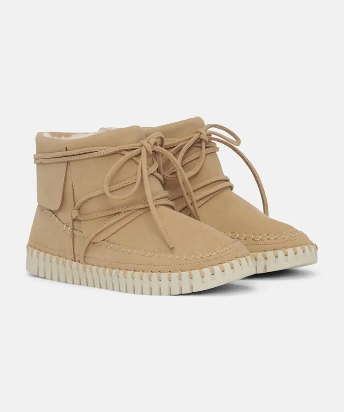 Women Tulip Flats Ilse Jacobsen Ankle Boots 8211 Latte