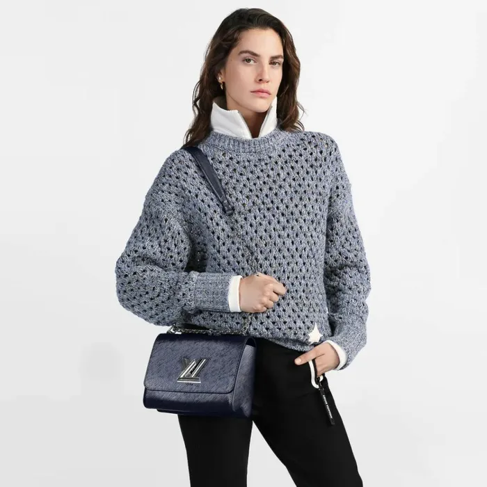 Women Twist Bag Louis Vuitton Louis Vuitton Navy Blue M21028 Twist MM 8211 Louis Vuitton Handbag Store