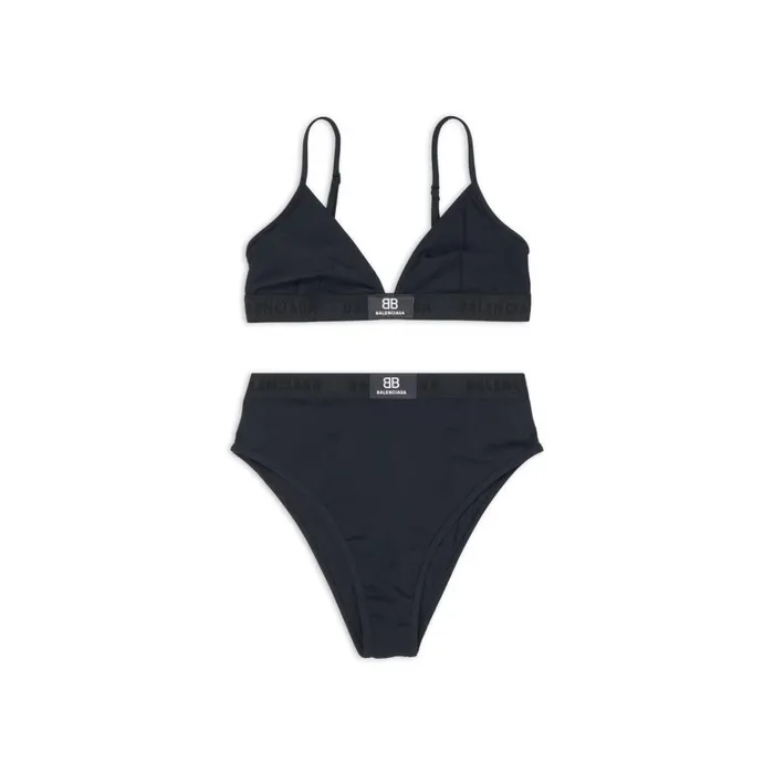 Women Underwear and Swimwear Balenciaga Sporty Bikini Set In Black