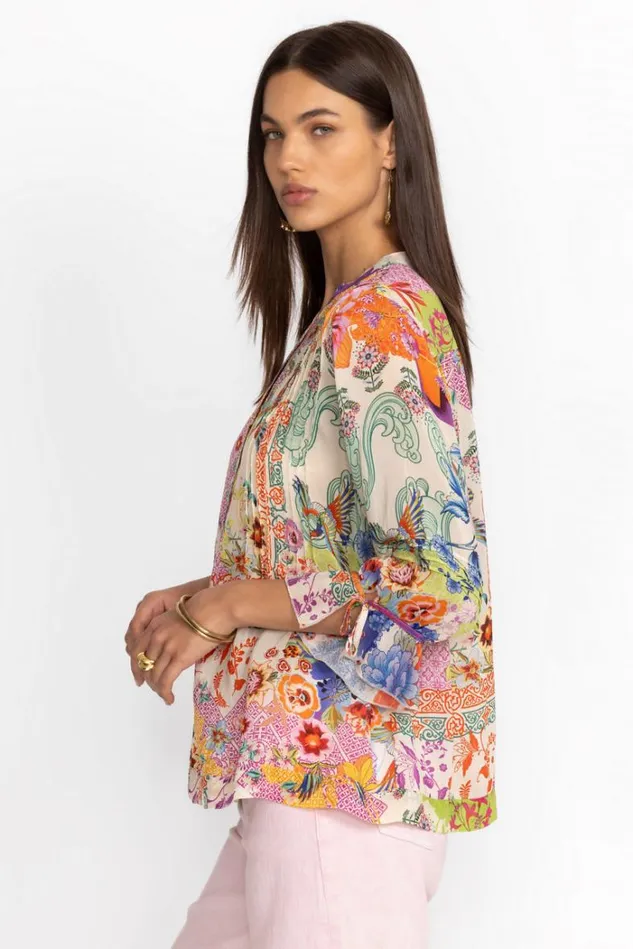 Women VACANZA BLOUSE Mcdreamer Print Johnny Was Tops Women VACANZA BLOUSE Mcdreamer Print Johnny Was Tops
