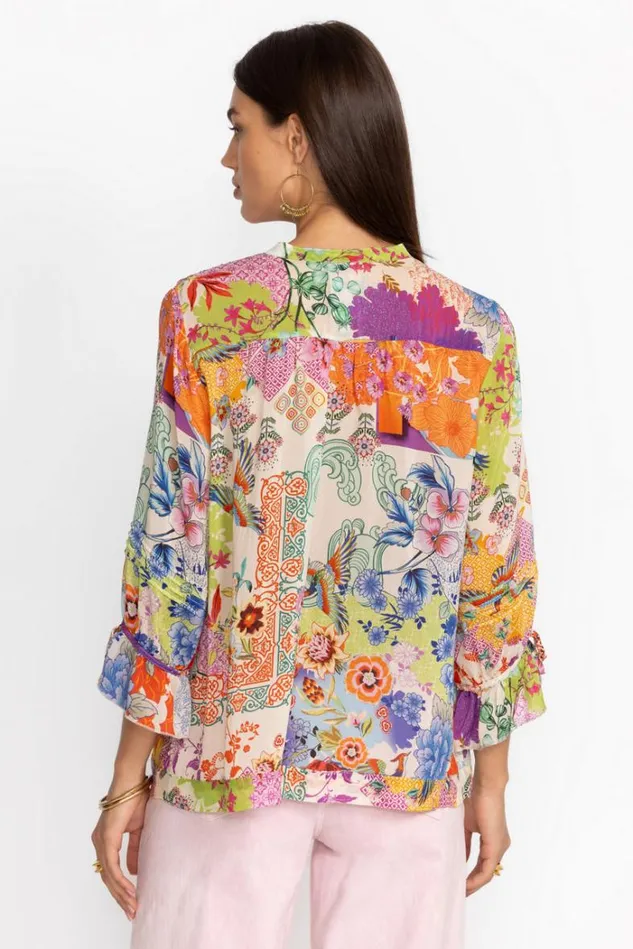 Women VACANZA BLOUSE Mcdreamer Print Johnny Was Tops Women VACANZA BLOUSE Mcdreamer Print Johnny Was Tops