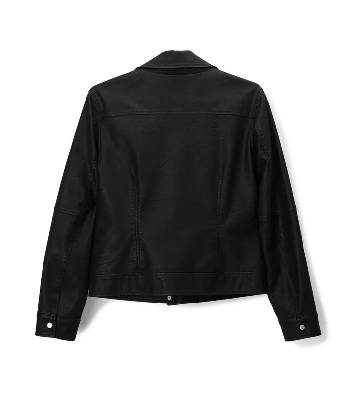 Women Vaughn Vegan Leather Jacket Black Matt and Nat Jackets