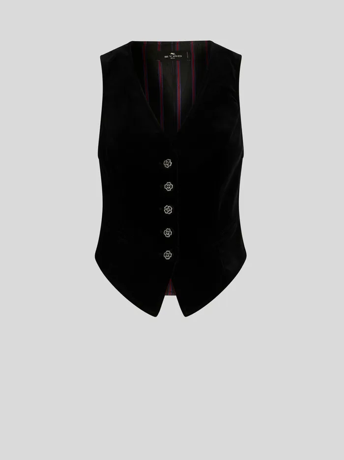 Women Velvet Waistcoat Etro Jackets