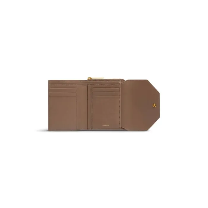 Women Wallets Balenciaga Envelope Compact Wallet With Flap In Light Brown