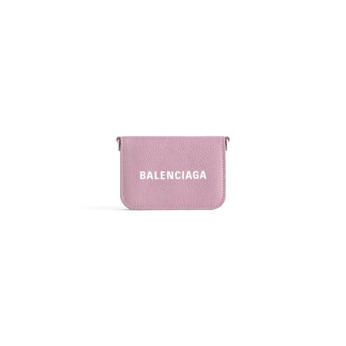 Women Wallets On Chain Balenciaga Cash Mini Wallet On Chain In Pink