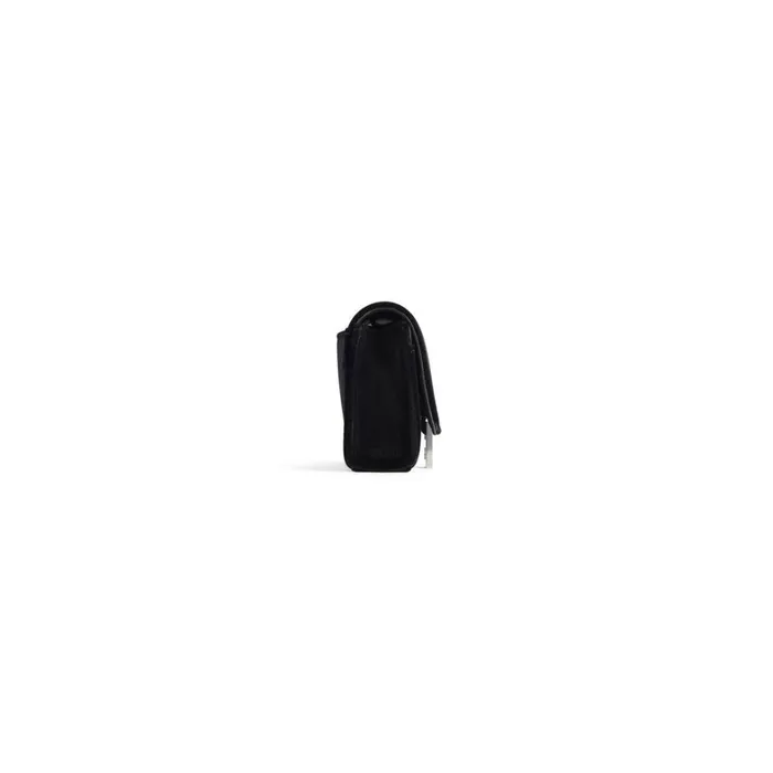 Women Wallets On Chain Balenciaga Hourglass Wallet On Chain Velvet Jersey In Black