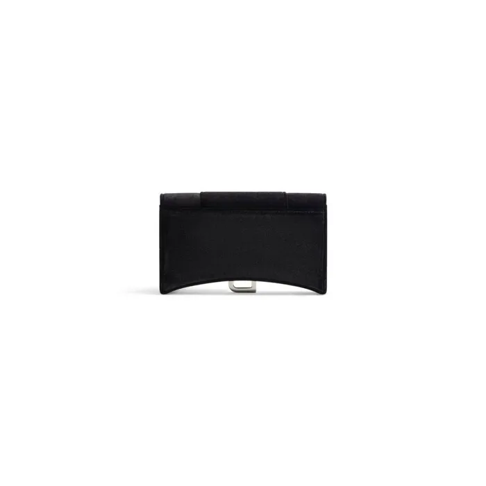 Women Wallets On Chain Balenciaga Hourglass Wallet On Chain Velvet Jersey In Black