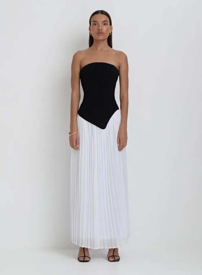 Women White Pleated Maxi Skirt Hilda 4th and Reckless Skirts