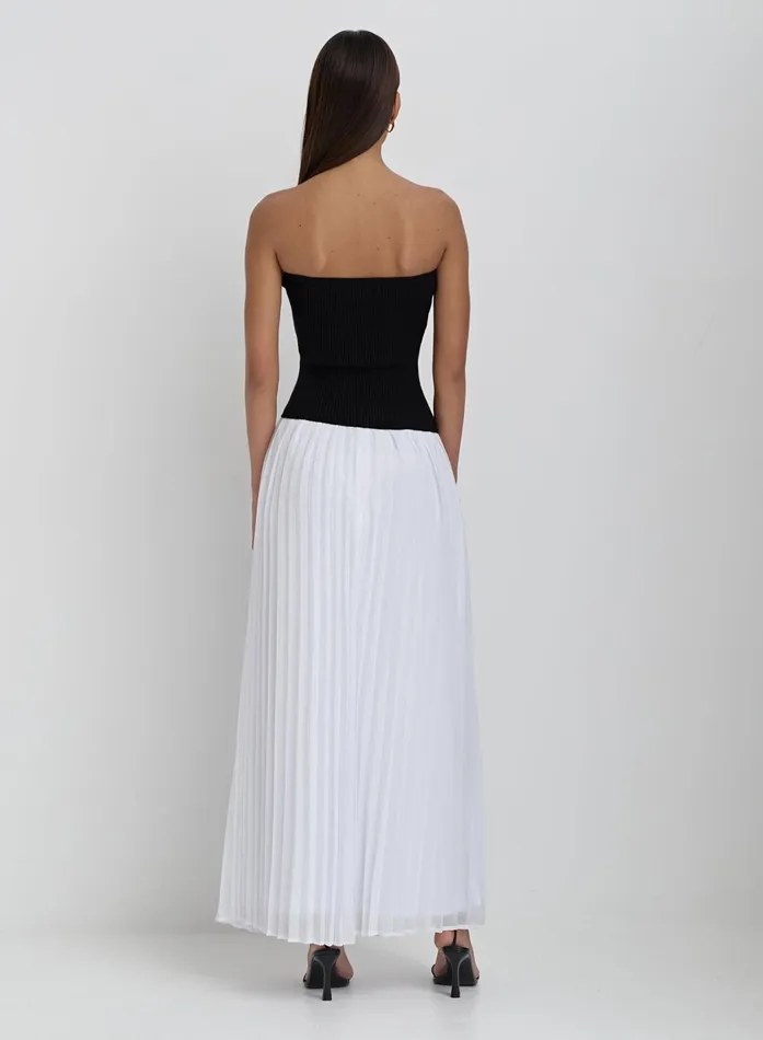 Women White Pleated Maxi Skirt Hilda 4th and Reckless Skirts