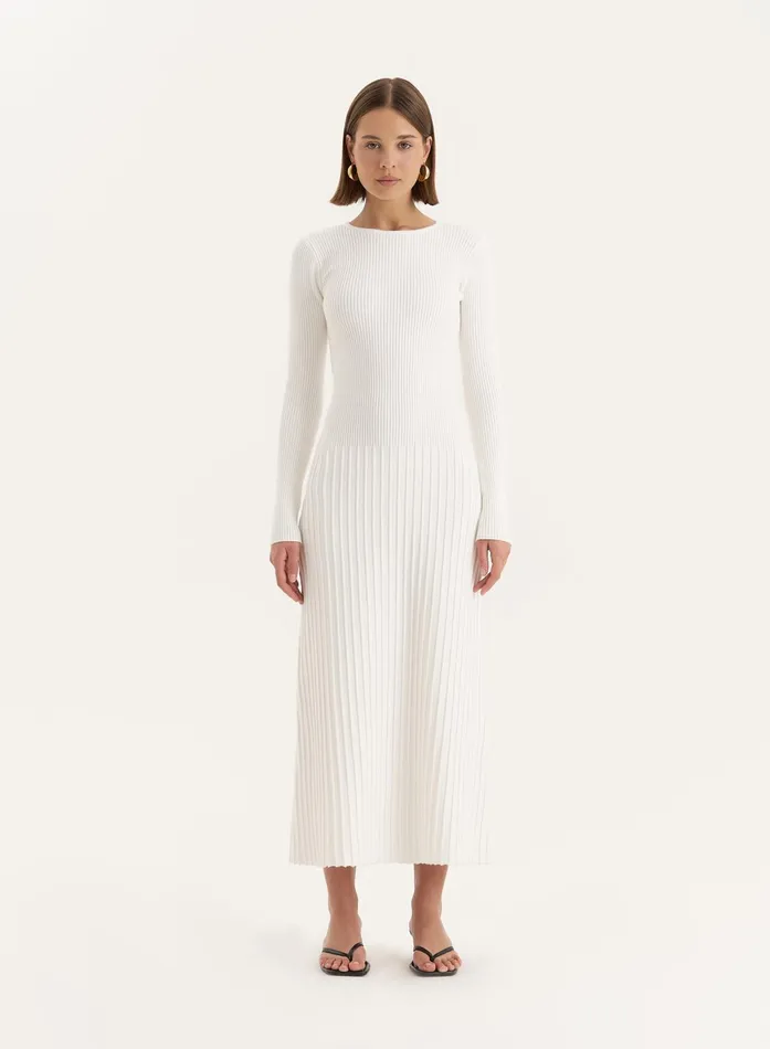 Women White Rib Knit Tie Back Detail Maxi Dress Adele 4th and Reckless Dresses Women White Rib Knit Tie Back Detail Maxi Dress Adele 4th and Reckless Dresses