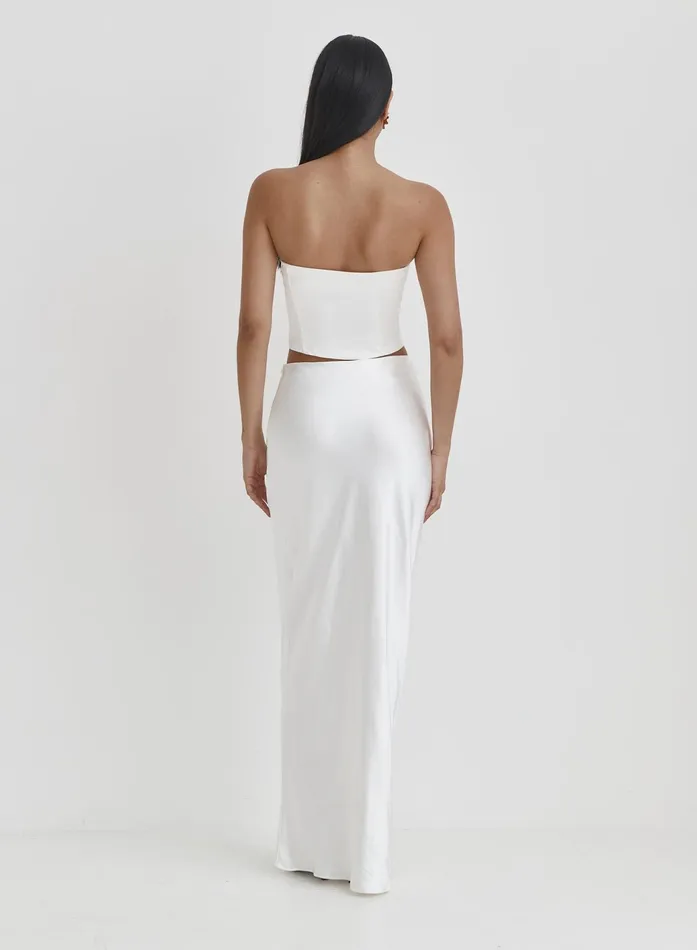 Women White Satin Maxi SkirtAzalea 4th and Reckless Skirts