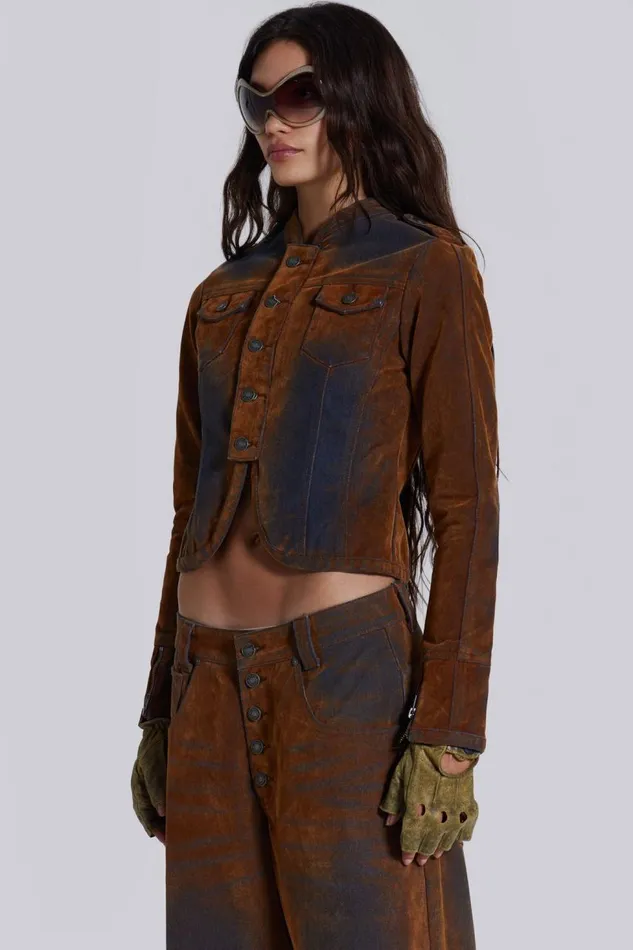 Women Zebe Velvet Touch Jacket Jaded London CoOrds