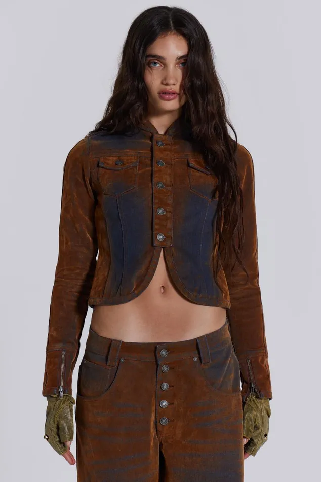 Women Zebe Velvet Touch Jacket Jaded London CoOrds