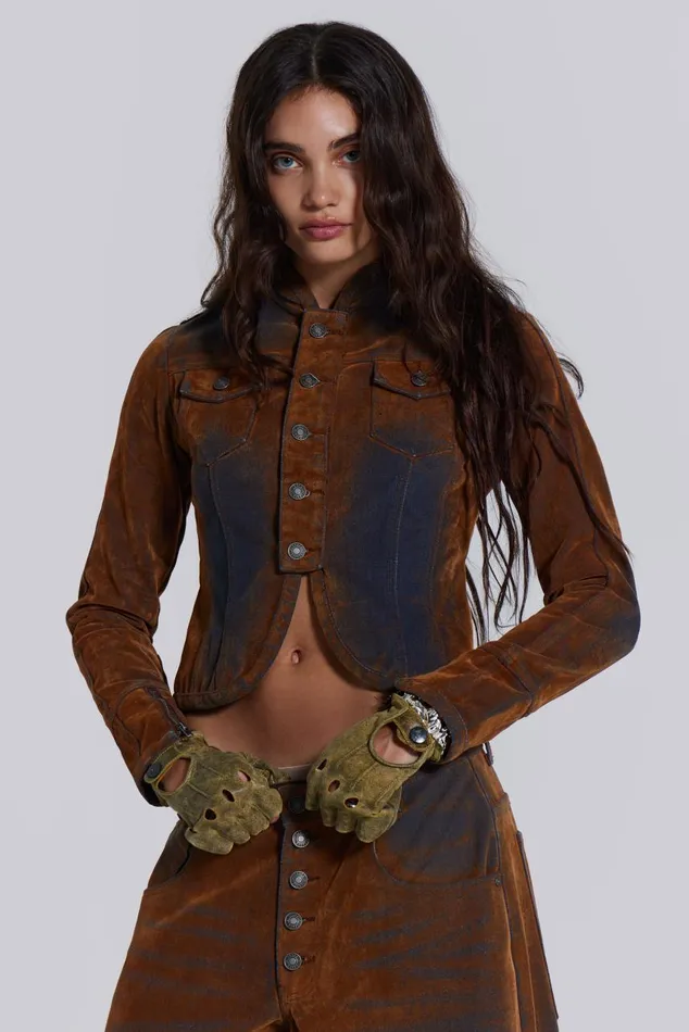 Women Zebe Velvet Touch Jacket Jaded London CoOrds