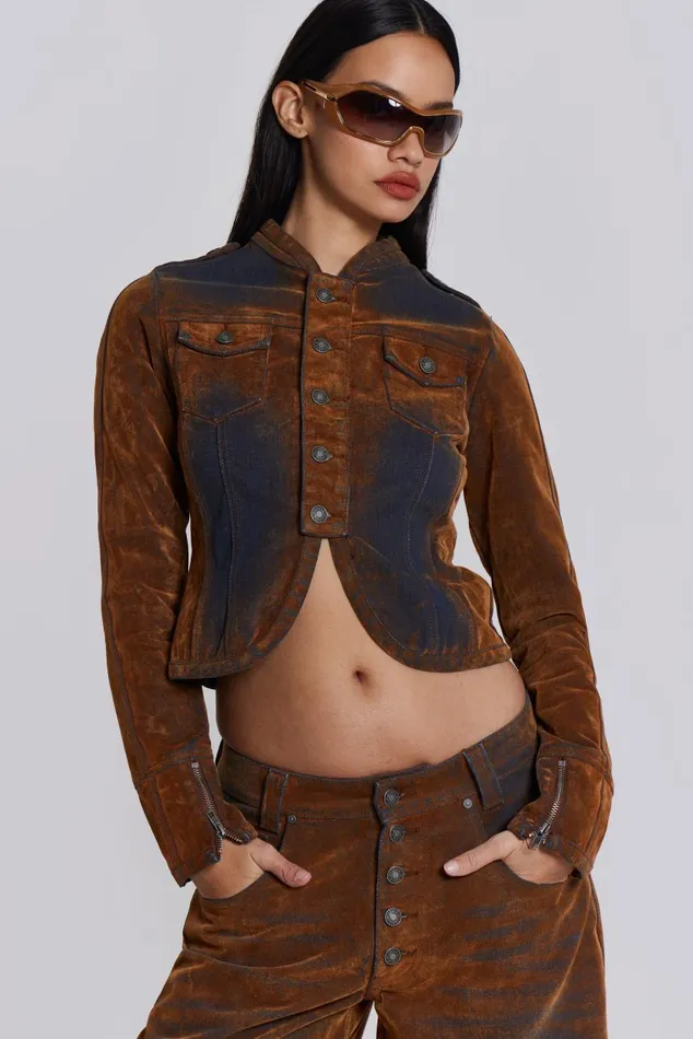 Women Zebe Velvet Touch Jacket Jaded London CoOrds