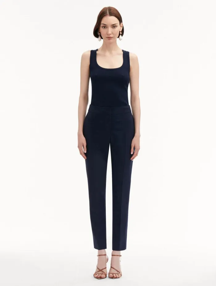 Women ZipFront Skinny Pant Navy Oscar De La Renta Pants and Skirts Women ZipFront Skinny Pant Navy Oscar De La Renta Pants and Skirts