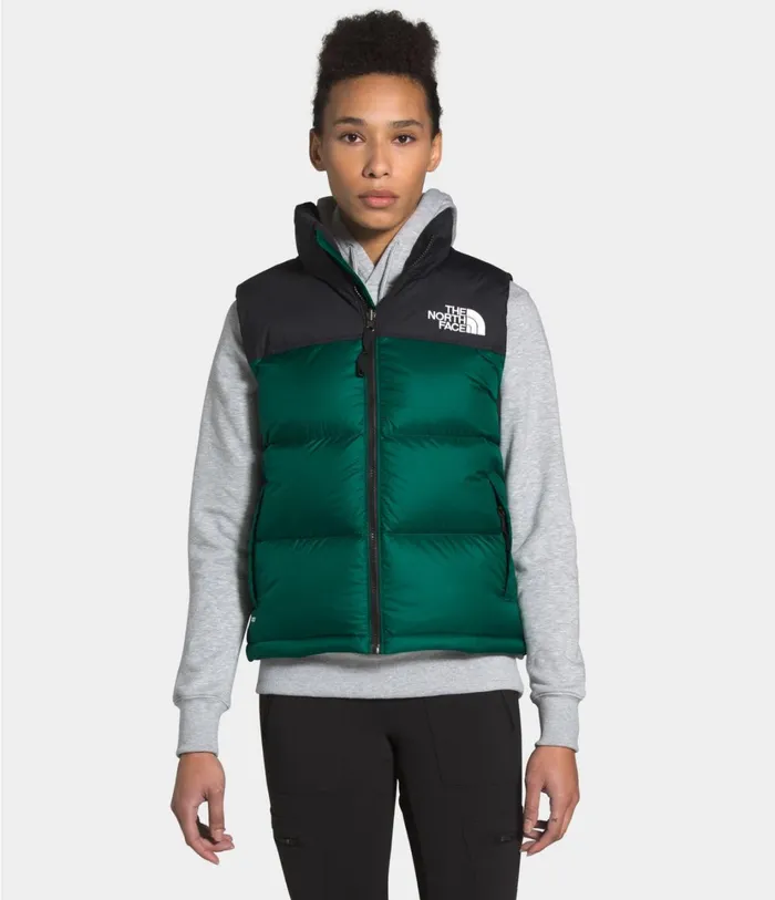 Womens 1996 Retro Nuptse Vest Evergreen The North Face Vests