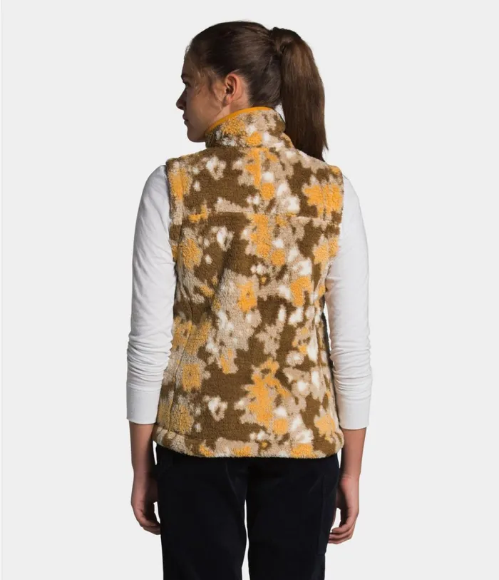 Womens Campshire Vest 20 Hawthorne Khaki Abstract Ikat Flc Print The North Face Vests
