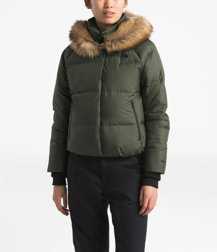 Womens Dealio Down Crop Jacket New Taupe The North Face Insulated and Down Jackets