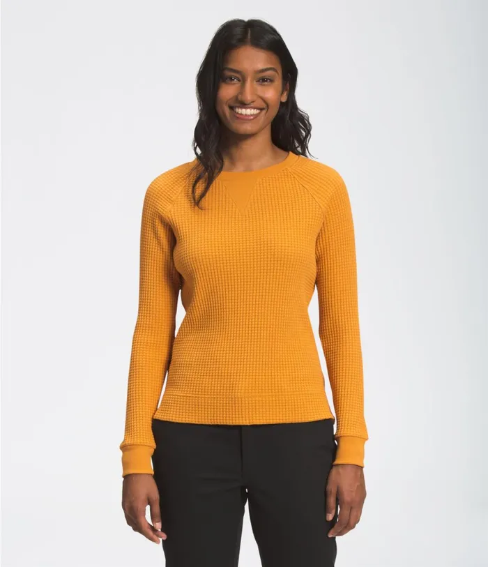 Womens LongSleeve Chabot Crew Citrine Yellow The North Face Casual Tops