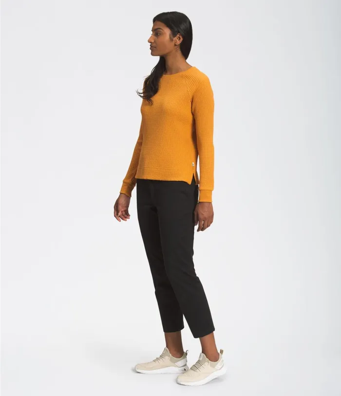 Womens LongSleeve Chabot Crew Citrine Yellow The North Face Casual Tops