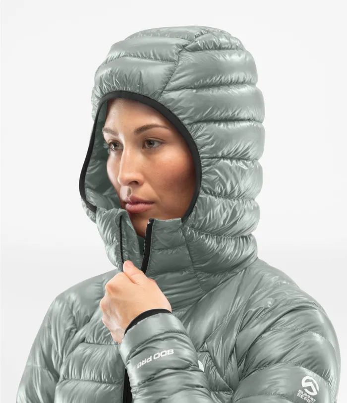 Womens Summit L3 Down Hoodie Meld Greymeld Grey The North Face Insulated and Down Jackets