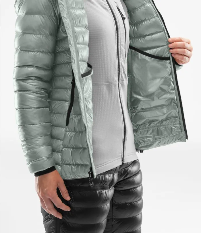 Womens Summit L3 Down Hoodie Meld Greymeld Grey The North Face Insulated and Down Jackets