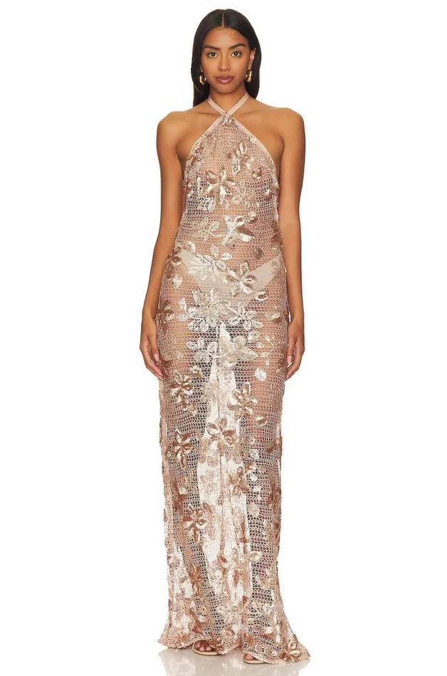 Xenia Gown Champagne Women Lovers and Friends Dresses
