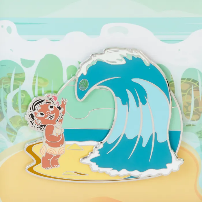 Young Moana Ocean Waves 3 Unisex Loungefly Enamel Pins